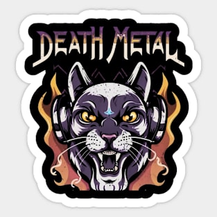 Death Metal Satanic Baphomet Cat Sticker